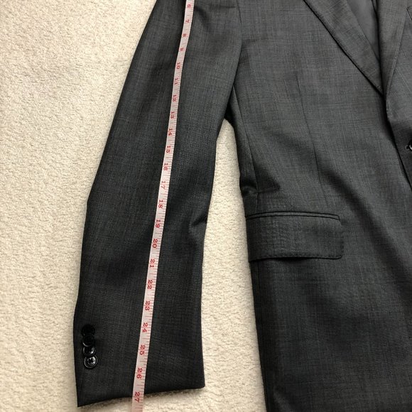 Peter Millar Mens 100% Wool Blazer Made in Canada Size 44 Long Charcoal Gray - Picture 9 of 10